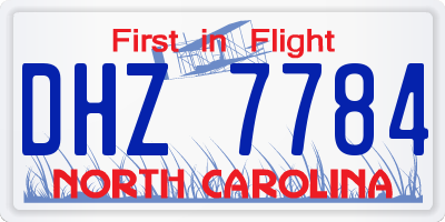 NC license plate DHZ7784