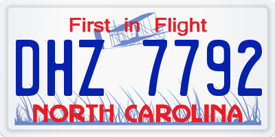 NC license plate DHZ7792