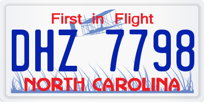 NC license plate DHZ7798