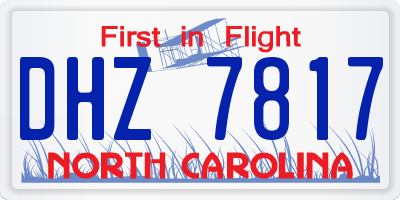 NC license plate DHZ7817
