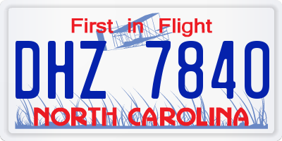 NC license plate DHZ7840