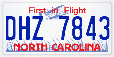 NC license plate DHZ7843