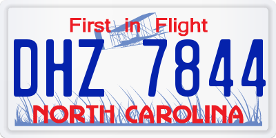 NC license plate DHZ7844