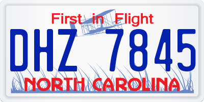 NC license plate DHZ7845