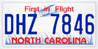 NC license plate DHZ7846