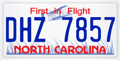 NC license plate DHZ7857