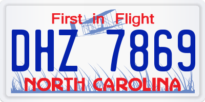 NC license plate DHZ7869