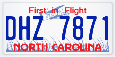 NC license plate DHZ7871