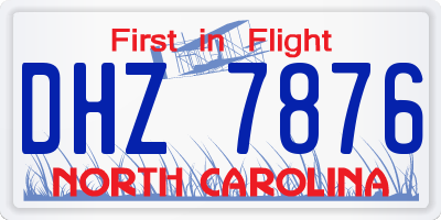 NC license plate DHZ7876
