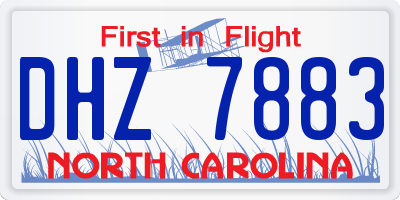 NC license plate DHZ7883