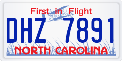 NC license plate DHZ7891