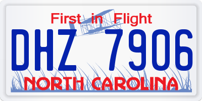NC license plate DHZ7906