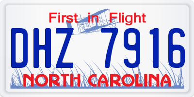 NC license plate DHZ7916