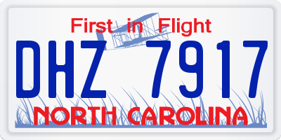 NC license plate DHZ7917