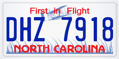 NC license plate DHZ7918