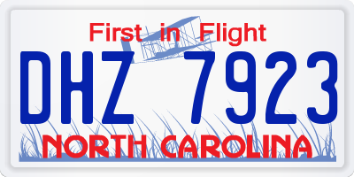 NC license plate DHZ7923