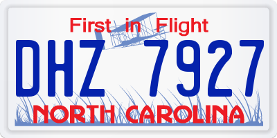 NC license plate DHZ7927