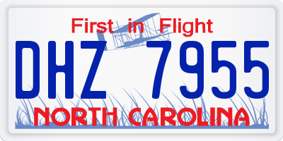 NC license plate DHZ7955
