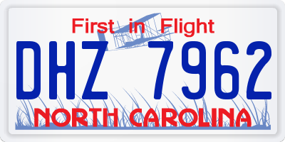 NC license plate DHZ7962