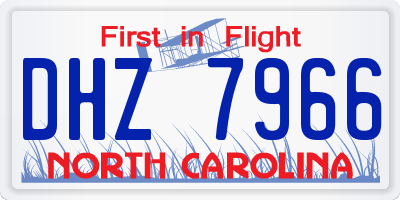 NC license plate DHZ7966