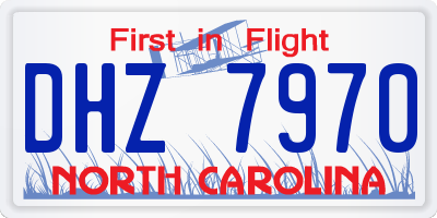 NC license plate DHZ7970