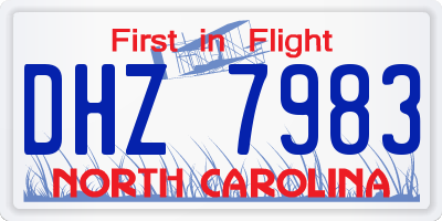NC license plate DHZ7983