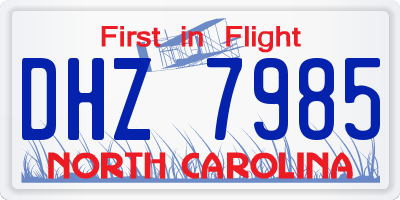NC license plate DHZ7985