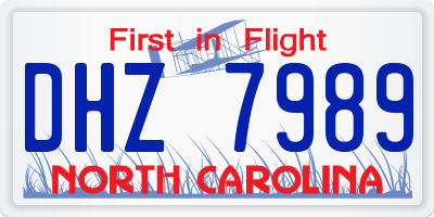 NC license plate DHZ7989