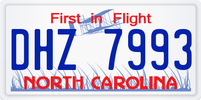NC license plate DHZ7993