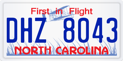 NC license plate DHZ8043