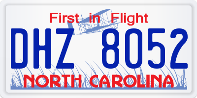 NC license plate DHZ8052