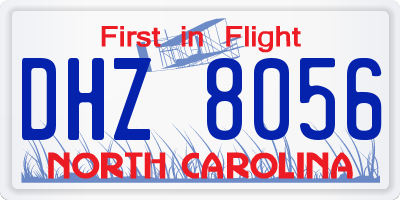 NC license plate DHZ8056