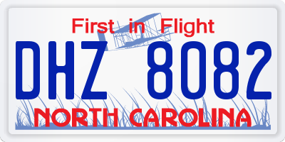 NC license plate DHZ8082