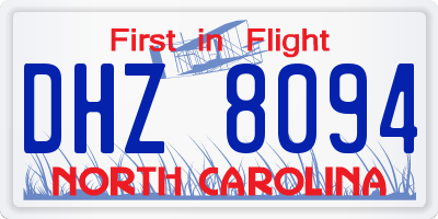 NC license plate DHZ8094