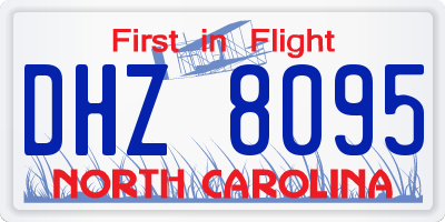 NC license plate DHZ8095