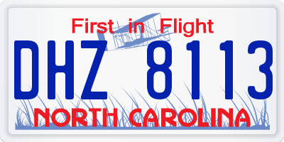 NC license plate DHZ8113