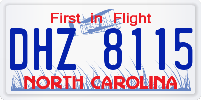 NC license plate DHZ8115