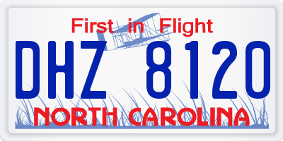 NC license plate DHZ8120