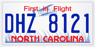 NC license plate DHZ8121