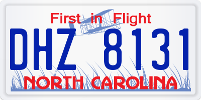 NC license plate DHZ8131