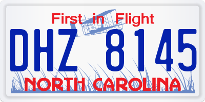 NC license plate DHZ8145