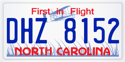 NC license plate DHZ8152