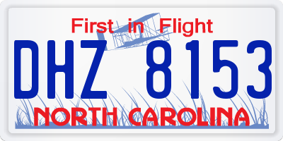 NC license plate DHZ8153