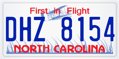 NC license plate DHZ8154