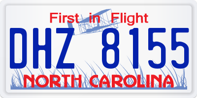 NC license plate DHZ8155