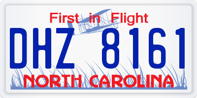 NC license plate DHZ8161