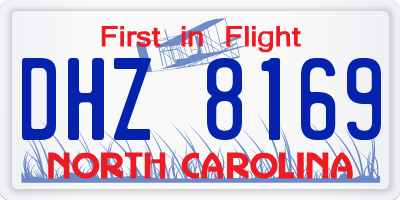 NC license plate DHZ8169