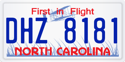 NC license plate DHZ8181