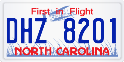 NC license plate DHZ8201