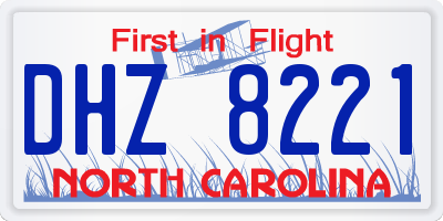 NC license plate DHZ8221